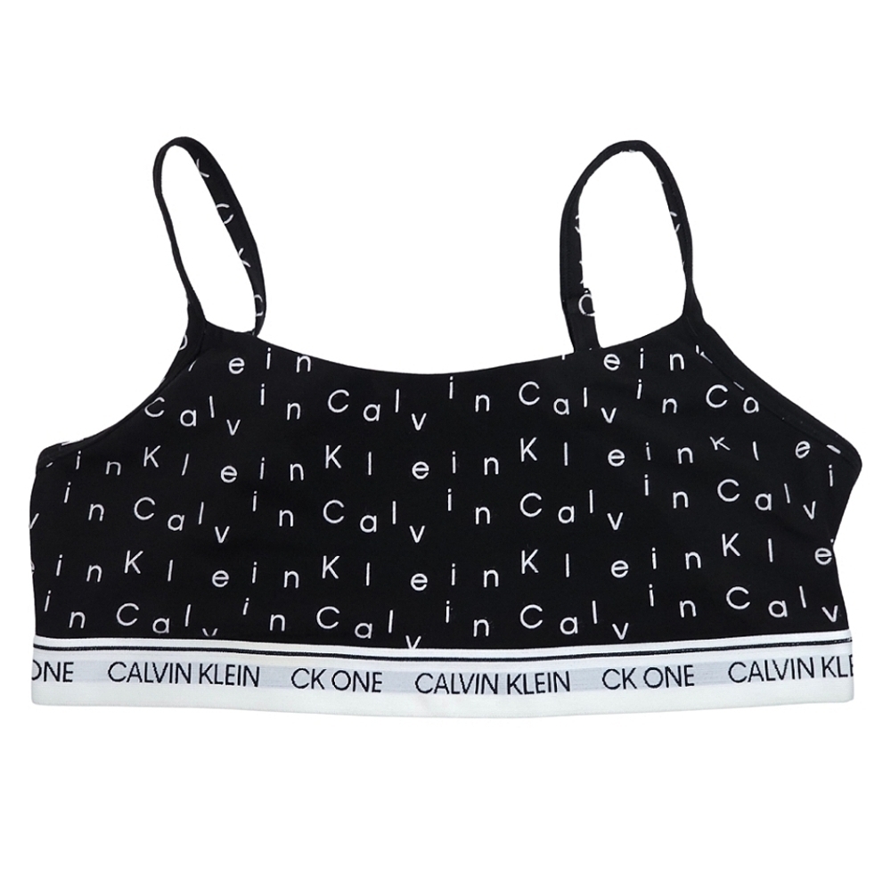 Calvin Klein Black & White Branded Unlined Bralette Size Large